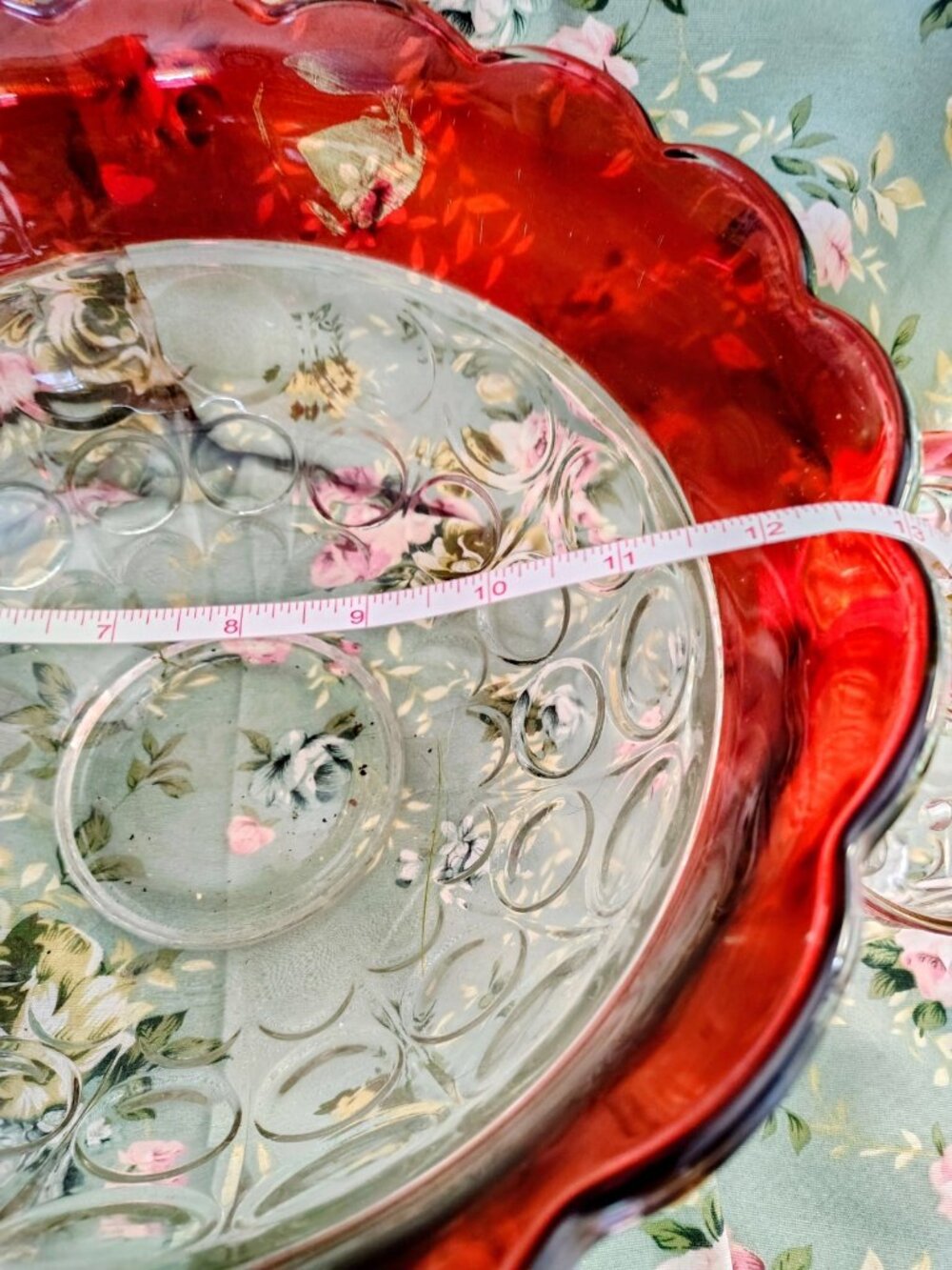 Vintage 1960s Indiana Glass Company Cranberry Red Glass Bowl, 11 Glasses, Set - Picture 12 of 16